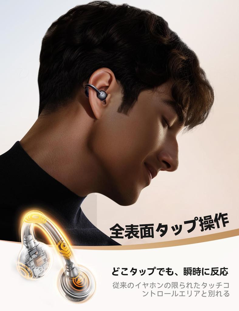 JOYROOM Wireless Open-Ear Bluetooth Earbuds with 13mm Dynamic Drivers, Automatic Left and Right Channel Recognition, Full Touchscreen, Multi-Point