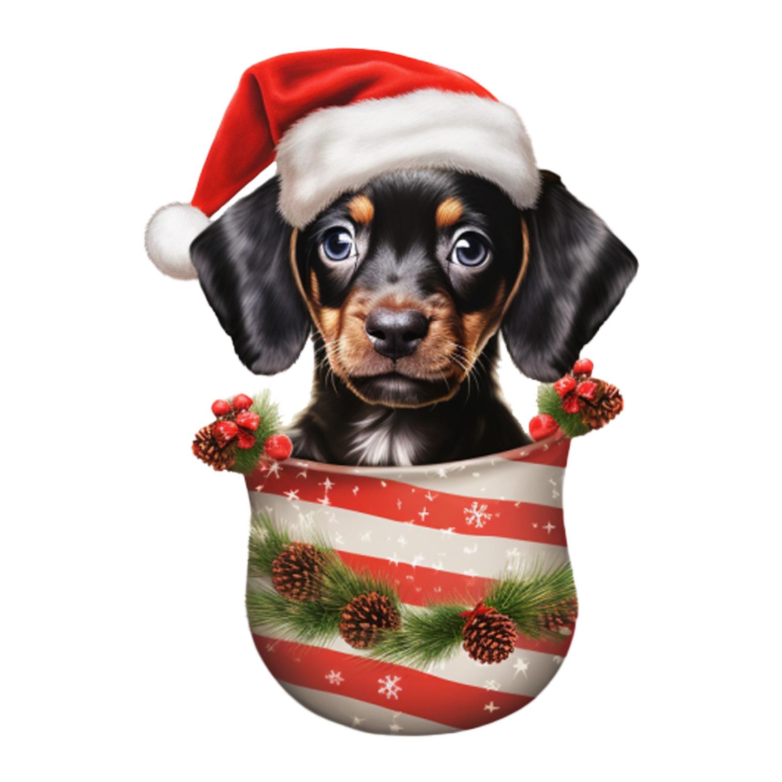 

Подвески на рождественскую елку с изображением милой собаки-таксы, рождественские подвесные украшения, елочные украшения, рождественский подарок