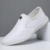 2026 Spring Men's Black Leather Slip-On Soft Sole Casual Shoes
