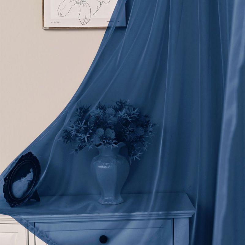 2pcs Sheer Lace Curtains with Pleated Ruffles Gauze Curtain