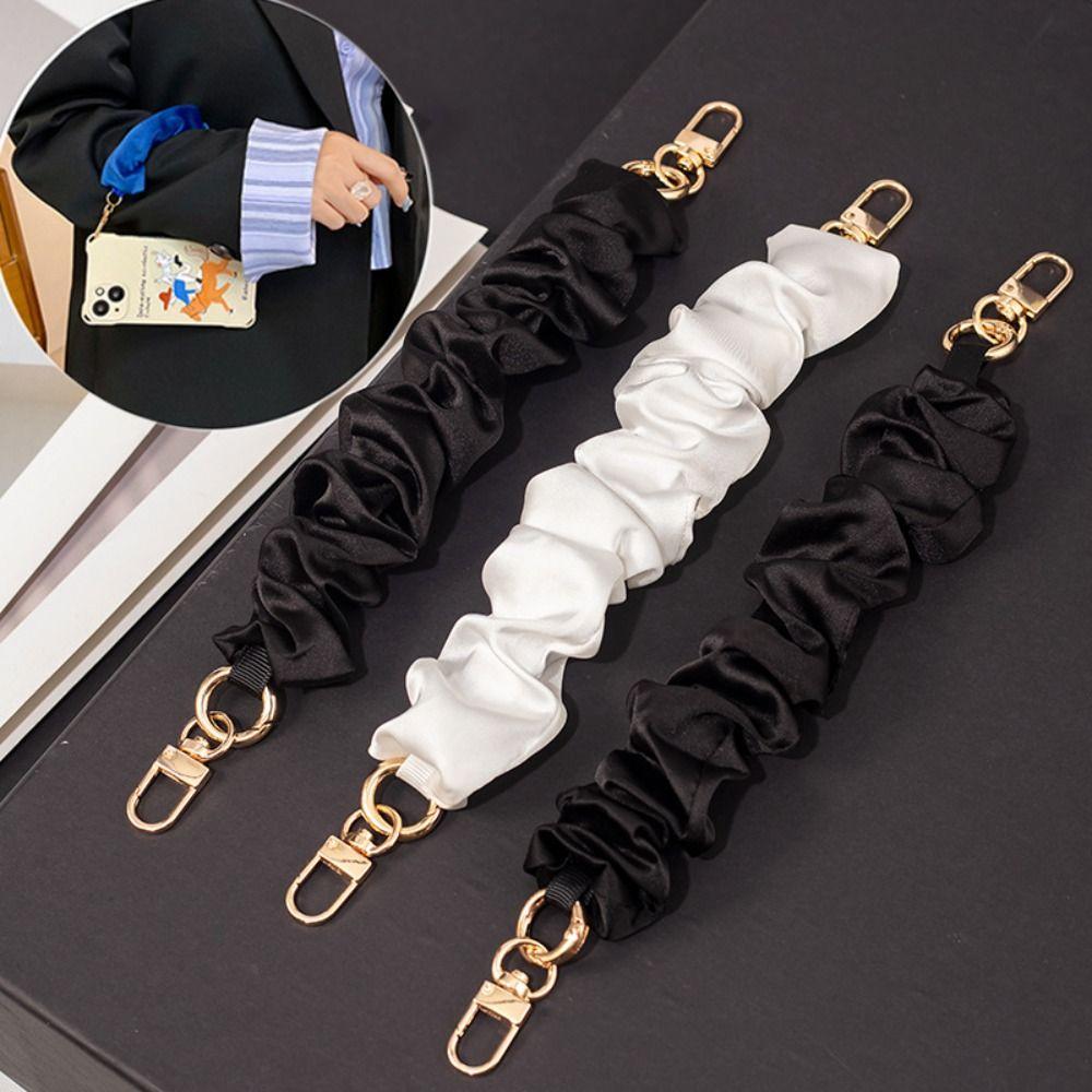 Short Elastic Mobile Phone Lanyard ABS Large Intestine Bag Rope Satin Mobile Phone Strap Backpack