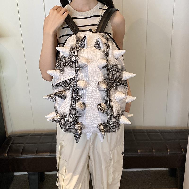 Backpack Ladies 2025 New Korean Version Fashion Personality Large Capacity Backpack Funny Hedgehog Popular School Bag