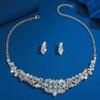 Black Crystal Necklace Earrings Set Short Choker Clavicle Chain Hipster Dark Wind Jewelry Necklace