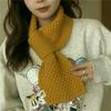 Korean version of versatile knitted wool small scarf women's autumn and winter neck protection lazy perforated plaid warm scarf Arctic velvet