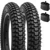 YunSCM Set of 2, 12 1/2x2 1/4" Bicycle Tires + 12/12.5x1.75/2.25 Bicycle Tubes with 32mm American Valves + Tire Lever, Y-1135A