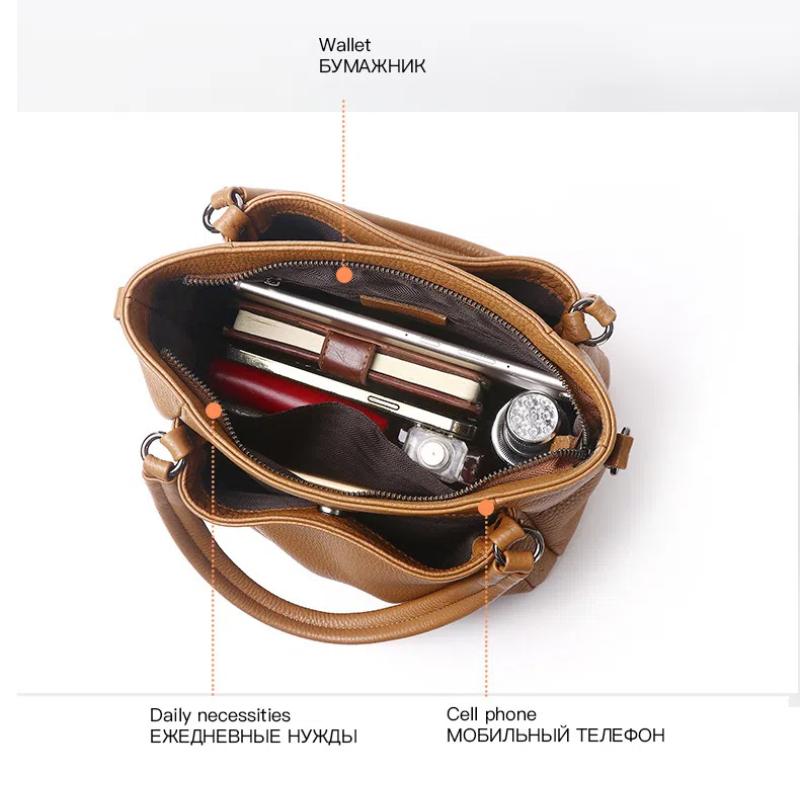 Genuine Leather Handbags for Women Shoulder Bag Ladies Crossbody Bags Designer Tote