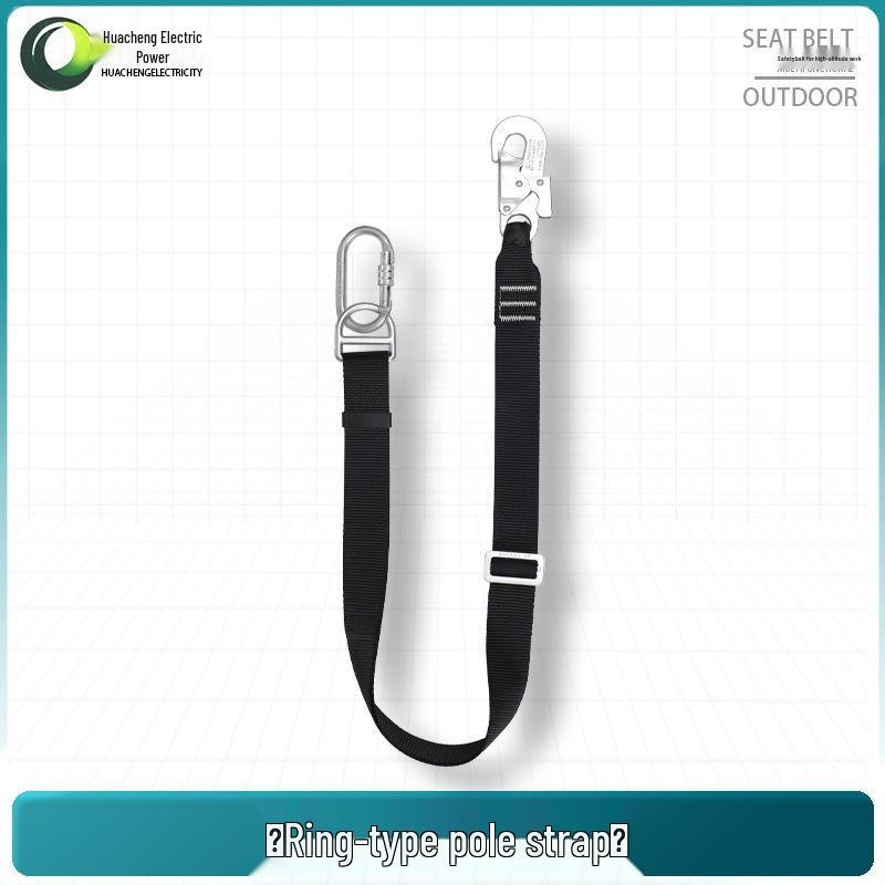 Yellow Polyester Electrician Safety Harness with Hook and Wear-Resistant Rope