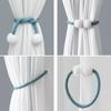 Magnetic Curtain Tiebacks Pearl Ball Elegant Woven Rope Curtain Holdbacks Magnet Drapery Tie Back Clips Curtain Holder for Living Room Bedroom Home