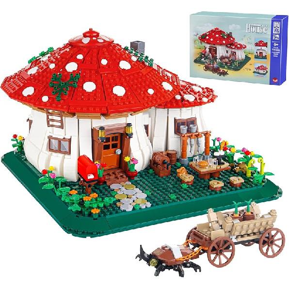 2233PCS Mushroom House Building Blocks,Creative Ideals Treehouse Building Blocks, Best Present for 6+ Boys, Girls or Adults Mushroom House