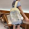 Contrast Color Campus Backpack Junior High School Student Schoolbag Women's Lightweight Large Capacity Backpack