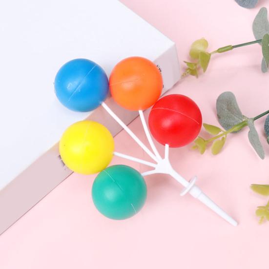 Bunte Mini-Ballon-Kuchenaufsätze Kunststoff-Ballon-Spieße 5 Ballons Dessert-Cupcake-Dekoration für Geburtstagsfeier Hochzeitsfeier