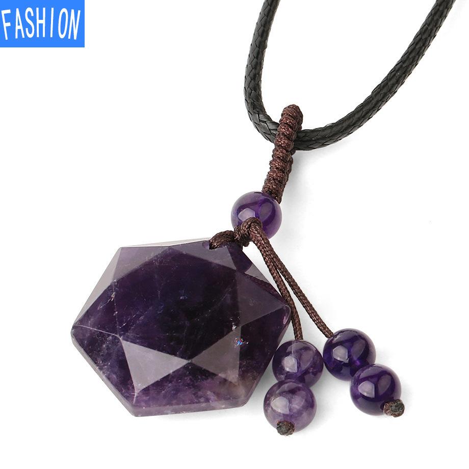 

Ожерелье из натурального хрусталя с семью чакрами, граненая подвеска с шестью звездами и кисточкой amethyst a