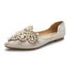Wedding Shoes Can Be Worn In Daily Life. New Women's Shoes In Large Sizes 41-43 Lace Pearl Gentle Scoop Shoes