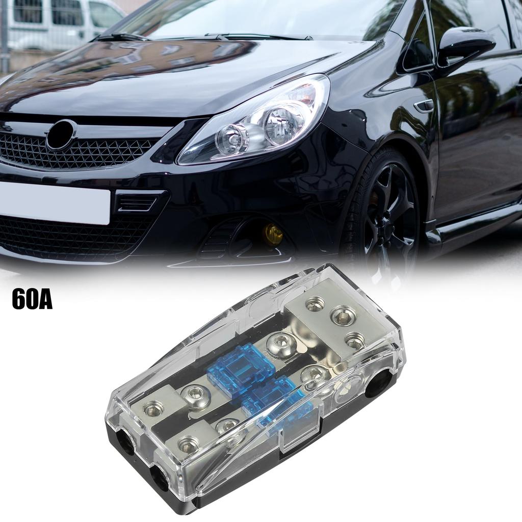 uxcell AFS Fuse Holder Fuse Box Fuse Cap Fuse Block Holder 2-Way 60A ANL with Fuse for Car Audio