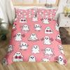 Cute Ghost Duvet Cover Halloween Theme Yellow Bedding Set Pumpkin Lantern Floral Ghosts Comforter Cover Polyester Quilt Cover