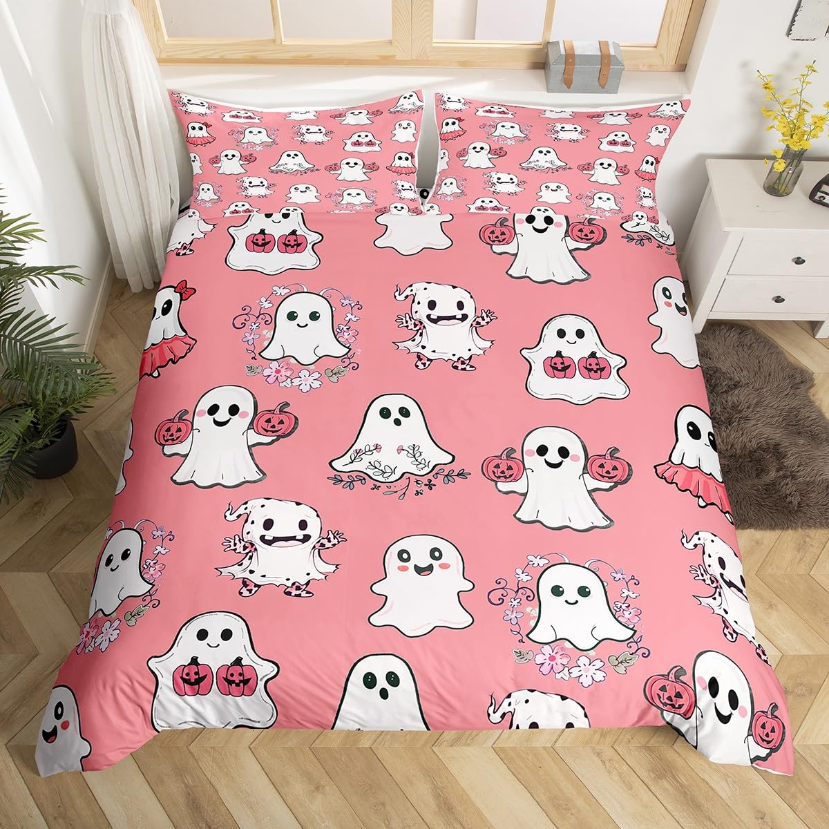 Милый пододеяльник с привидениями на тему Хэллоуина — фото 6