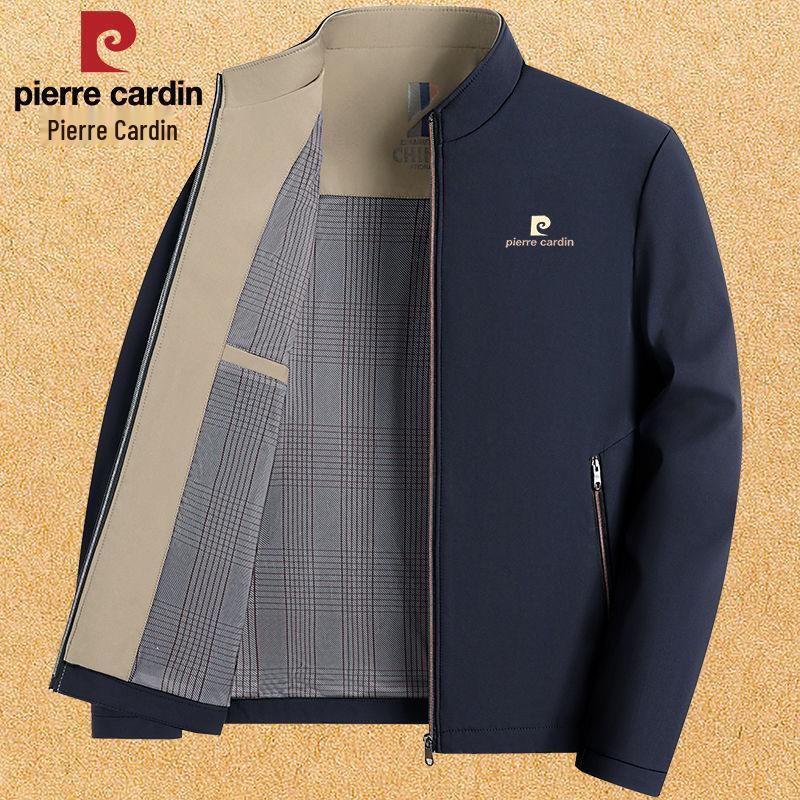 Pánská lehká bunda Pierre Cardin s límečkem do stojáčku - Jednobarevná, na jaro/podzim