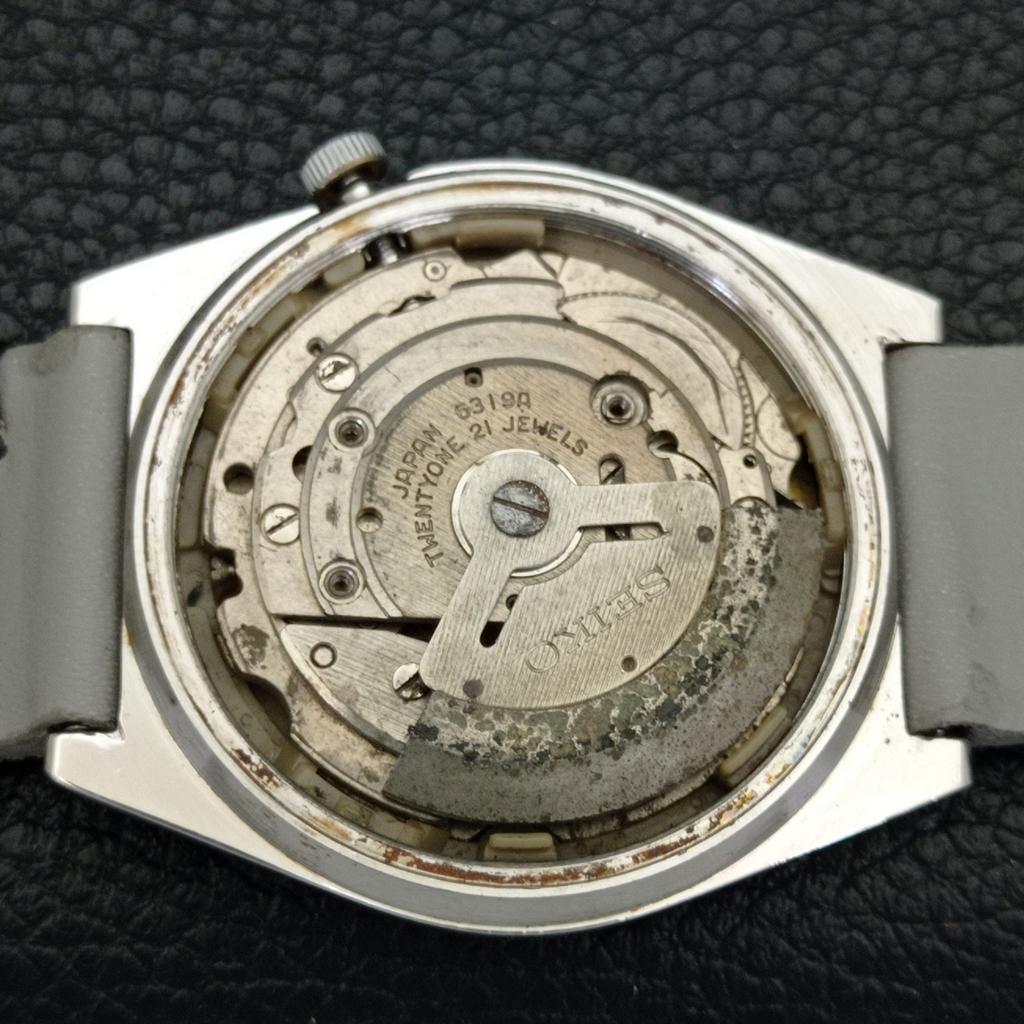 Seiko 5 AUTOMATIC JAPAN VINTAGE 6319A MENS ARABIC BLACK DIAL WATCH A702530-1