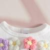 Set Autunno/Inverno 2025 per Bambine: Giacca Floreale a Maniche Lunghe, Vestito Gilet e Fascia (1-3 Anni)