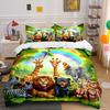 "Jungle Animal Decorative Set" Bedding Set with 1 Duvet Cover 2 Pillowcases Single Double King Queen, Gift