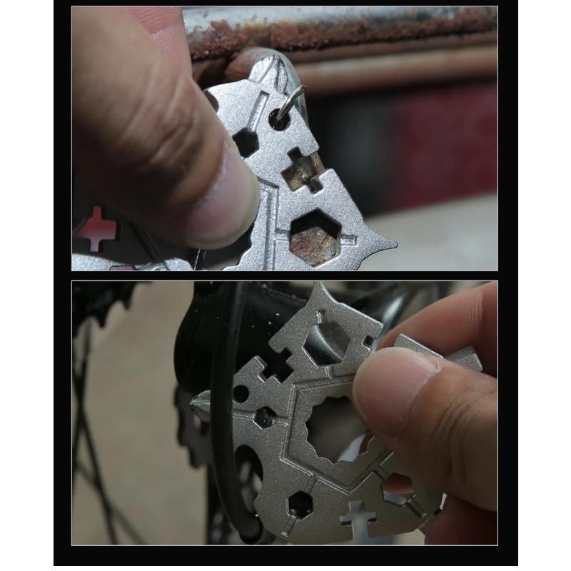 23 In 1 Pentagon Multi-function Snowflake Inner Six Angle Wrench Tool Outdoor EDC Screwdriver Bicycle Combination Tool 58*58mm