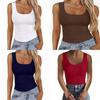 Streetwear Sleeveless Bodycon Tank Top With Square Neck For Casual And Fitness Use