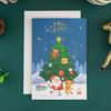 New Bronzing Christmas Card Cartoon Holiday Christmas Eve Christmas Card Blessing Wish Message Card