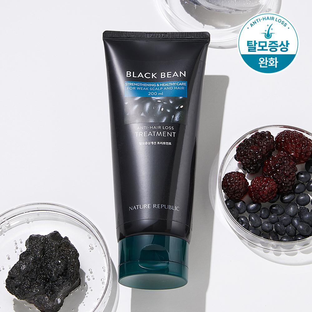 Nature Republic Black Bean Anti-Hair Loss Treatment 200ml – Damage Repair, Nourishing Care, Korean