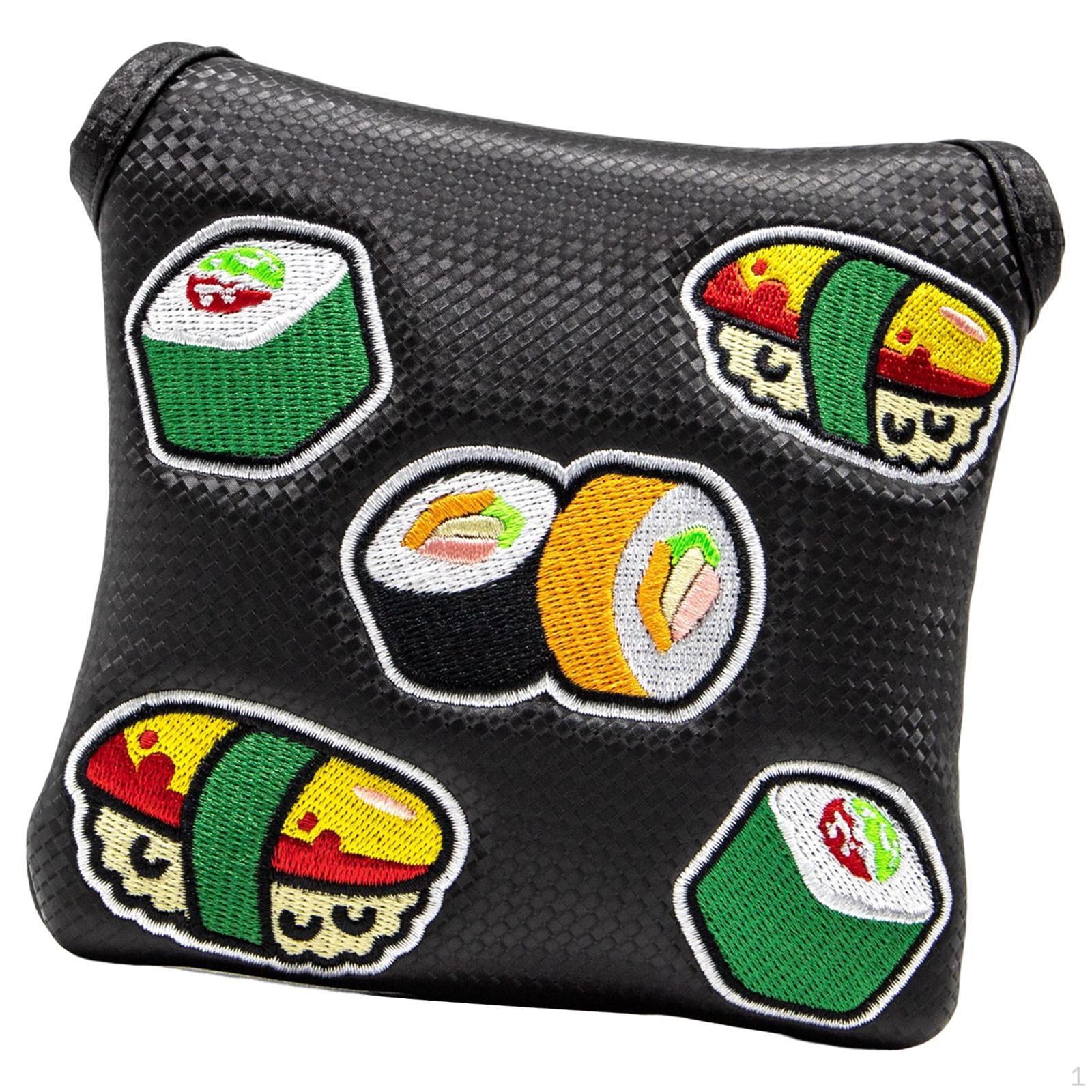 

Golf Mallet Putter Cover Magnetic Closure Protection Square Waterproof for Men Women чорний