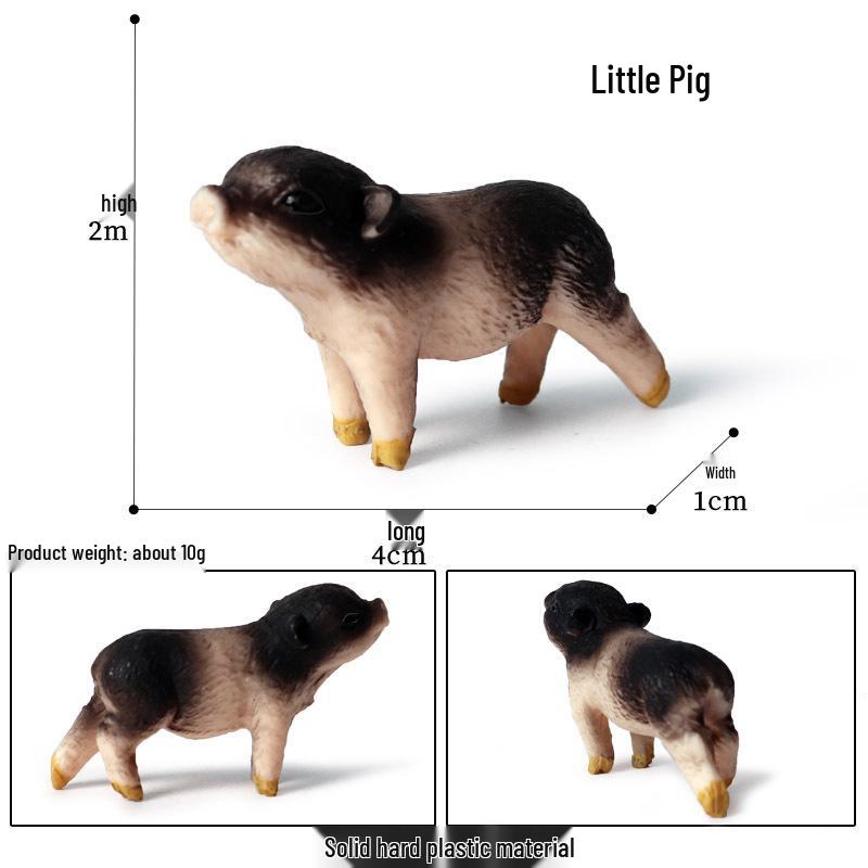 Miniatur-Dschungeltier-Simulationsspielzeug-Set: Reh, Fuchs, Eichhörnchen, Elch, Waschbär, Schwein, Kaninchen