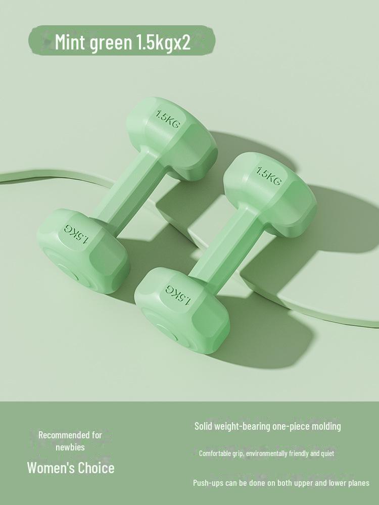 "Home Fitness Equipment: Women's and Children's Rubber-Coated Dumbbells, Men's Kettlebells, and Yoga Dumbbell Set"