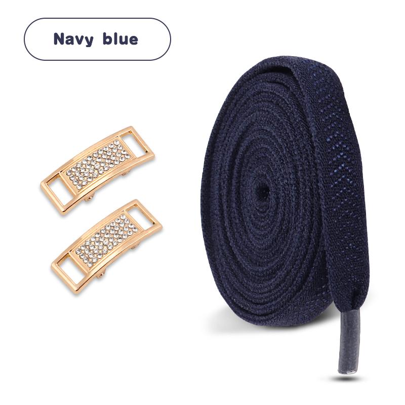 Elastic Laces Sneakers Tennis No Tie Shoe Laces Gold Diamond Buckle Shoelaces Without Ties Flat Shoelace for Shoes Accessories