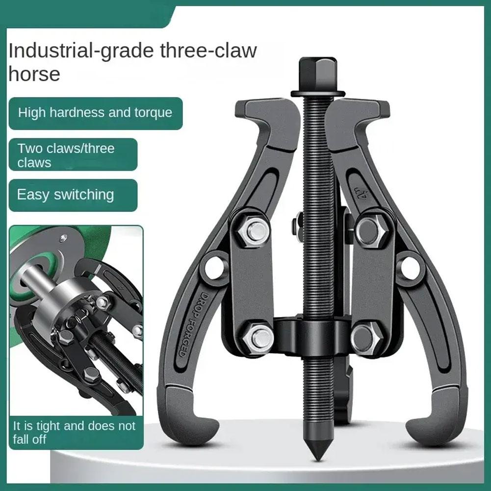 3/4/6Inch Three-Jaw Gear Puller Reversible Pulley Remover Tool Bearing Flywheel Removal Kit Heavy Duty Professional Grade