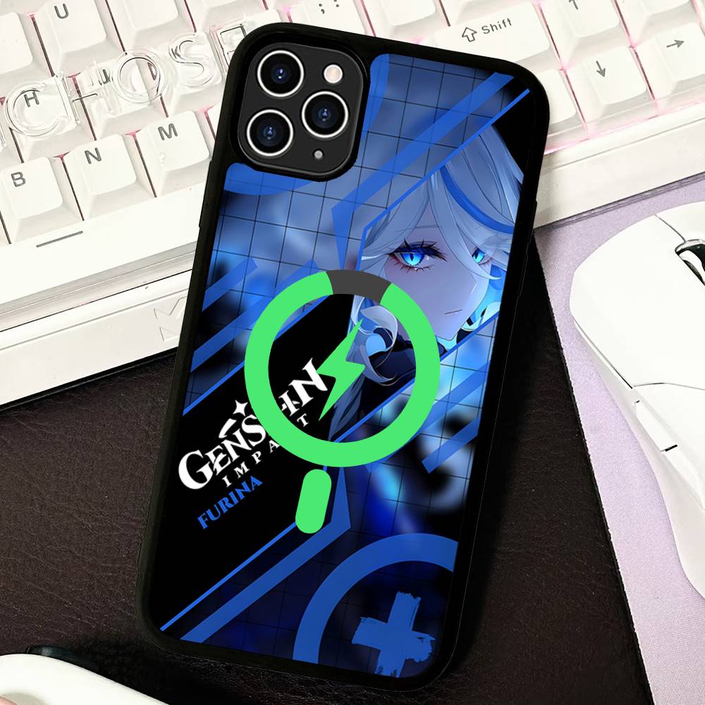 

Genshin Impact Furina Magnetic Wireless Phone Case For IPhone 17 16 15 14 13 12 11 Pro Max Plus Mag Phone Cover iPhone 14pro max