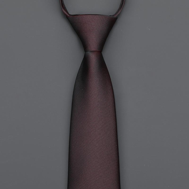 Burgundy Zip-Up Tie Men And Women Formal Wear Business Groom Best Man Wedding Korean Version No Striped Tie
