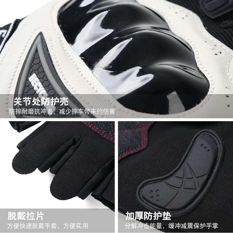 Mens Half-Finger Motorcycle Riding Gloves With Anti-Slip Palm Abrasion-Resistant Outdoor Off-Road Protection Gear