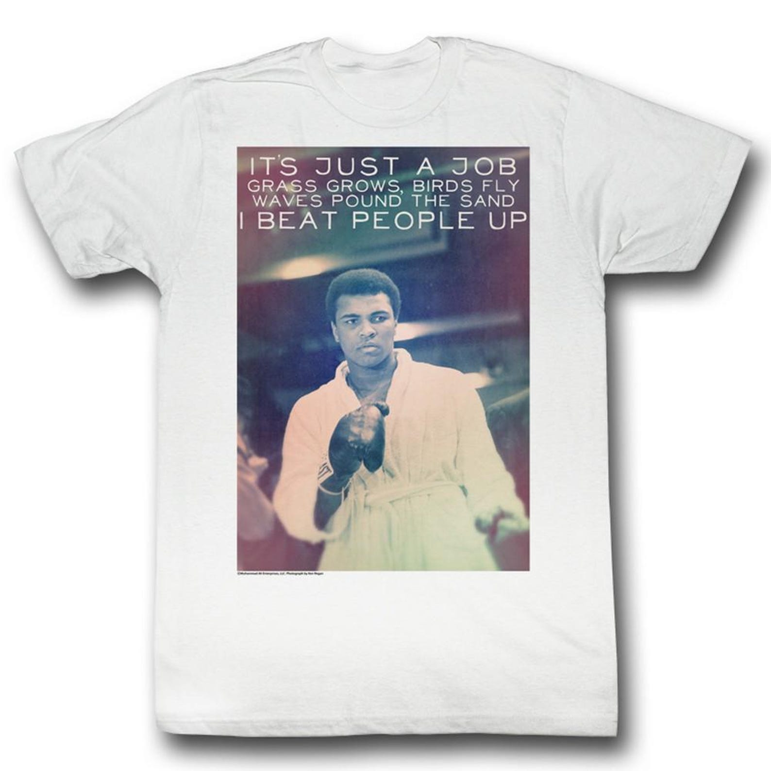 Muhammad Ali Neato White Adult T-Shirt S