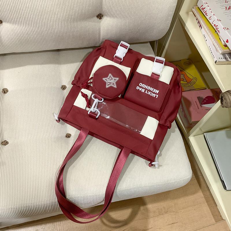 Student Carrying Book Bag Female Elementary School Student Tutoring Bag Canvas Large Capacity Cute Children Tutoring Bag Female Crossbody Bag