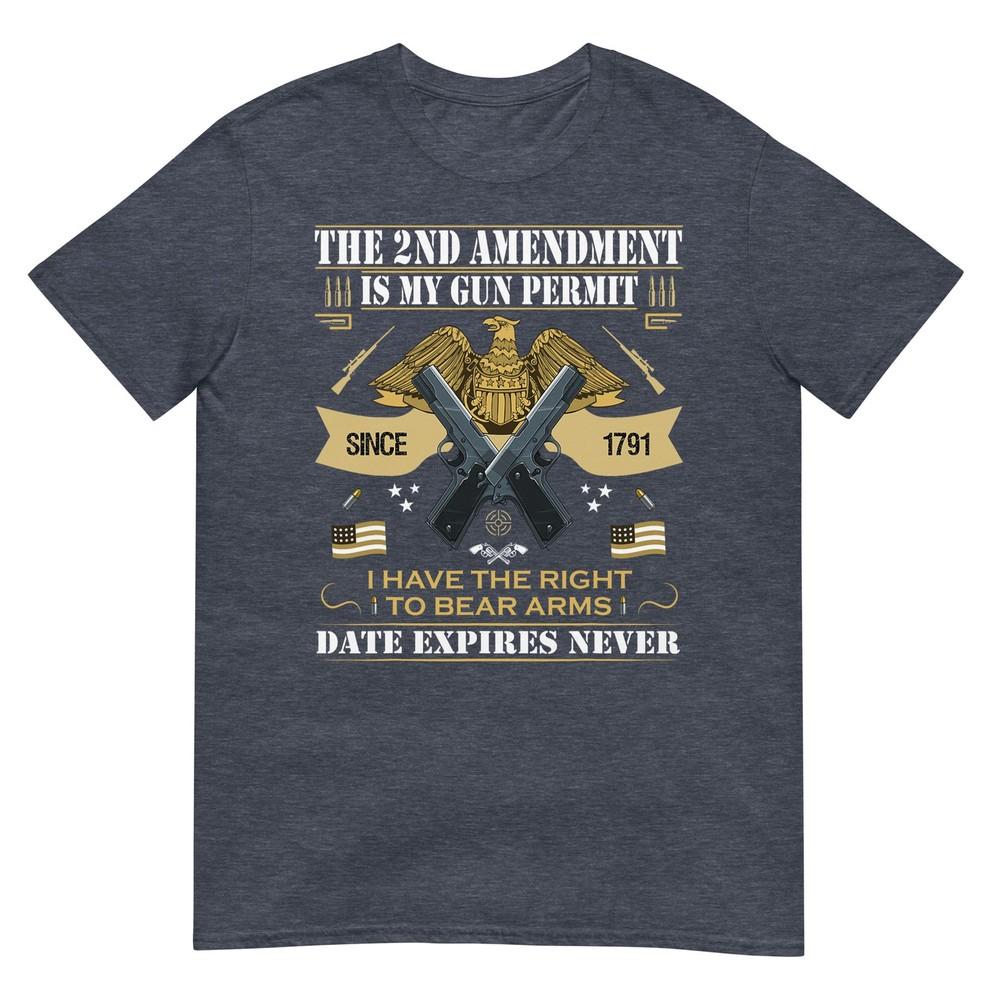 Pro Gun Second Aunisexdunisext Is My Gun Permit Usa American Flag TShirt