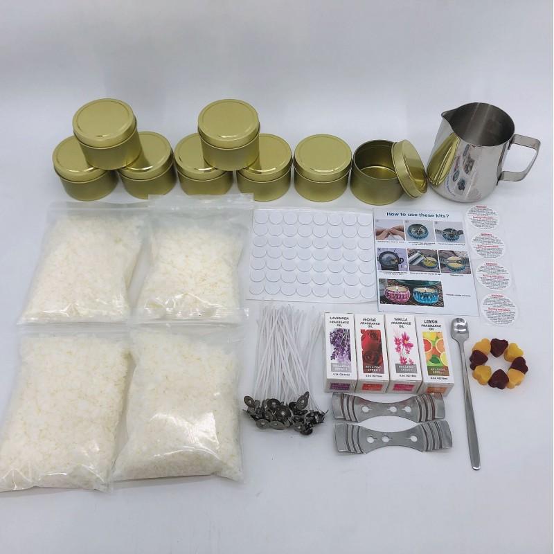 DIY Scented Candle Making Kit With Tin Container Beeswax Soy Wax Options Home Crafters