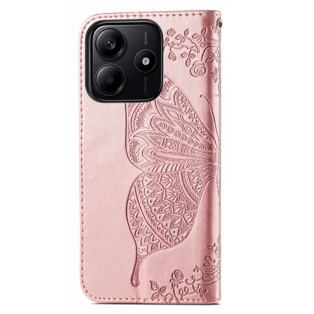 For Xiaomi Redmi Note 14 5G Case PU Leather Wallet Phone Cover Butterfly Pattern