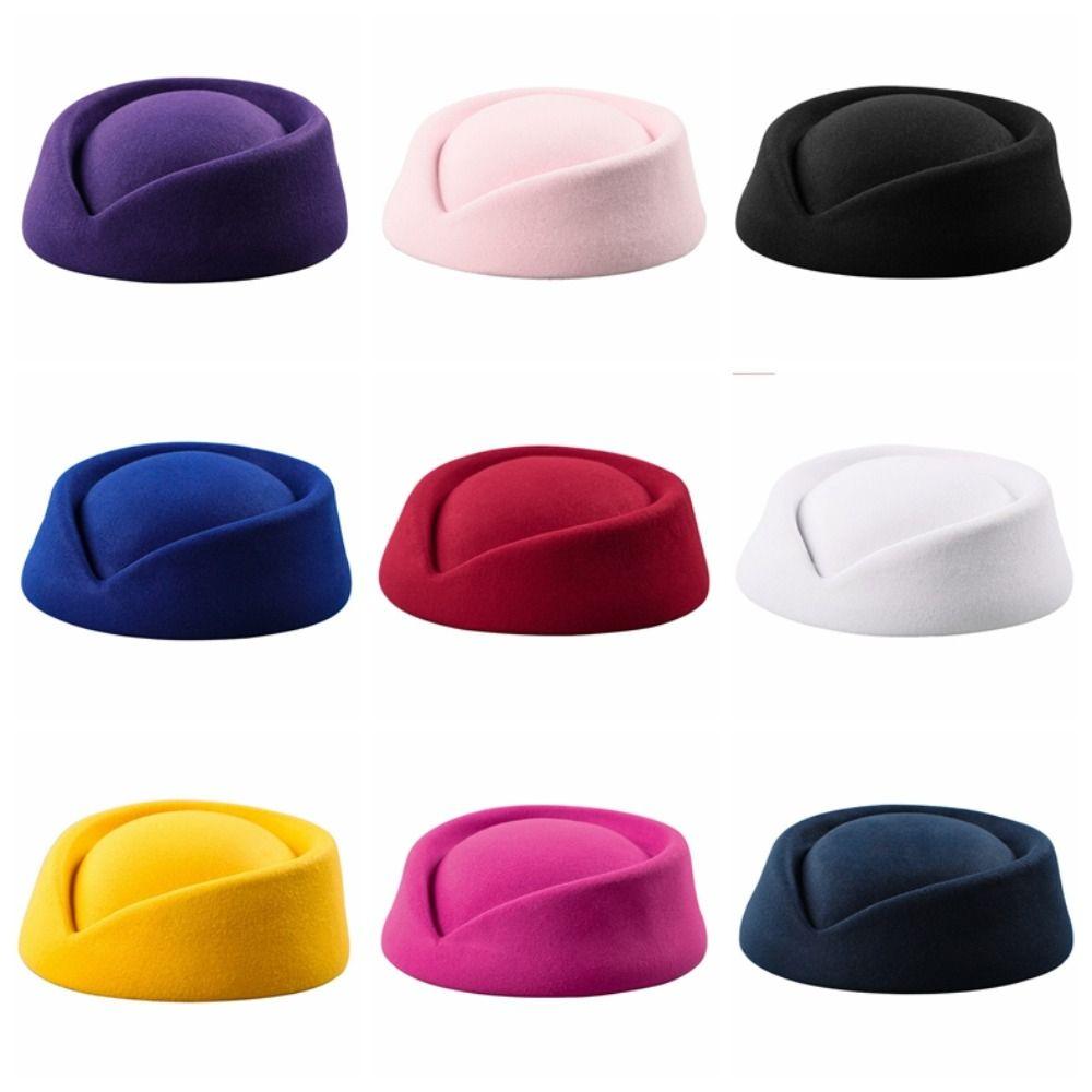 Pillbox Hat Flight Attendant Hat Teardrop Hat Uniform Stewardess Hat  Performances