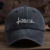 Heartbeat and Bicycle Pattern Baseball Cap Outdoor Sports and Leisure Hat