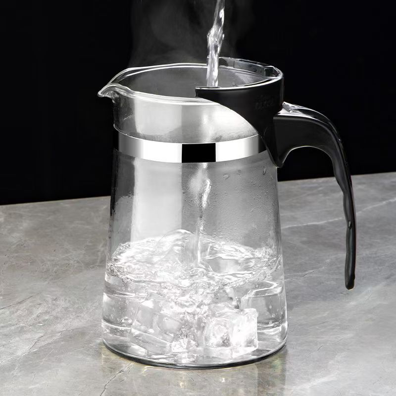 High-temperature resistant and elegant cup, household tea set, one-click tea and water filtration, glass teapot cover