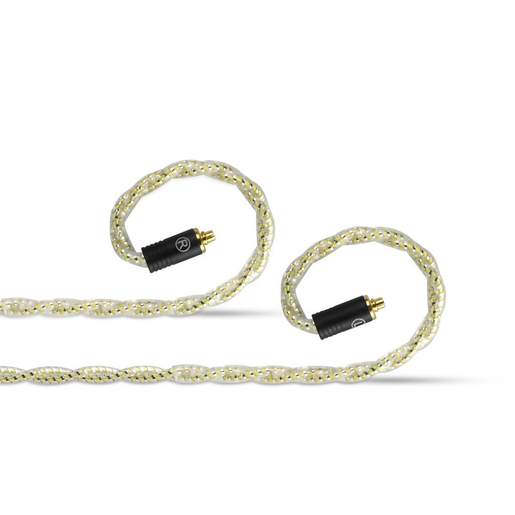 cooyin cyxj MMCX Single Crystal for SE Series Compatible with and Other Straight Cable, 4-Core, Gold-Plated Silver, Earphones, SE215, SE535, HA-FX850,