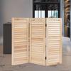 Biombo corto de 3 paneles, separador de ambientes plegable independiente de madera natural, decoración del hogar, separador de espacios, biombo de privacidad