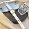 Simple Arc Square Brushed Shell Watch Premium Sense Women's Skin Sense Silicone Silky New Quartz Watch