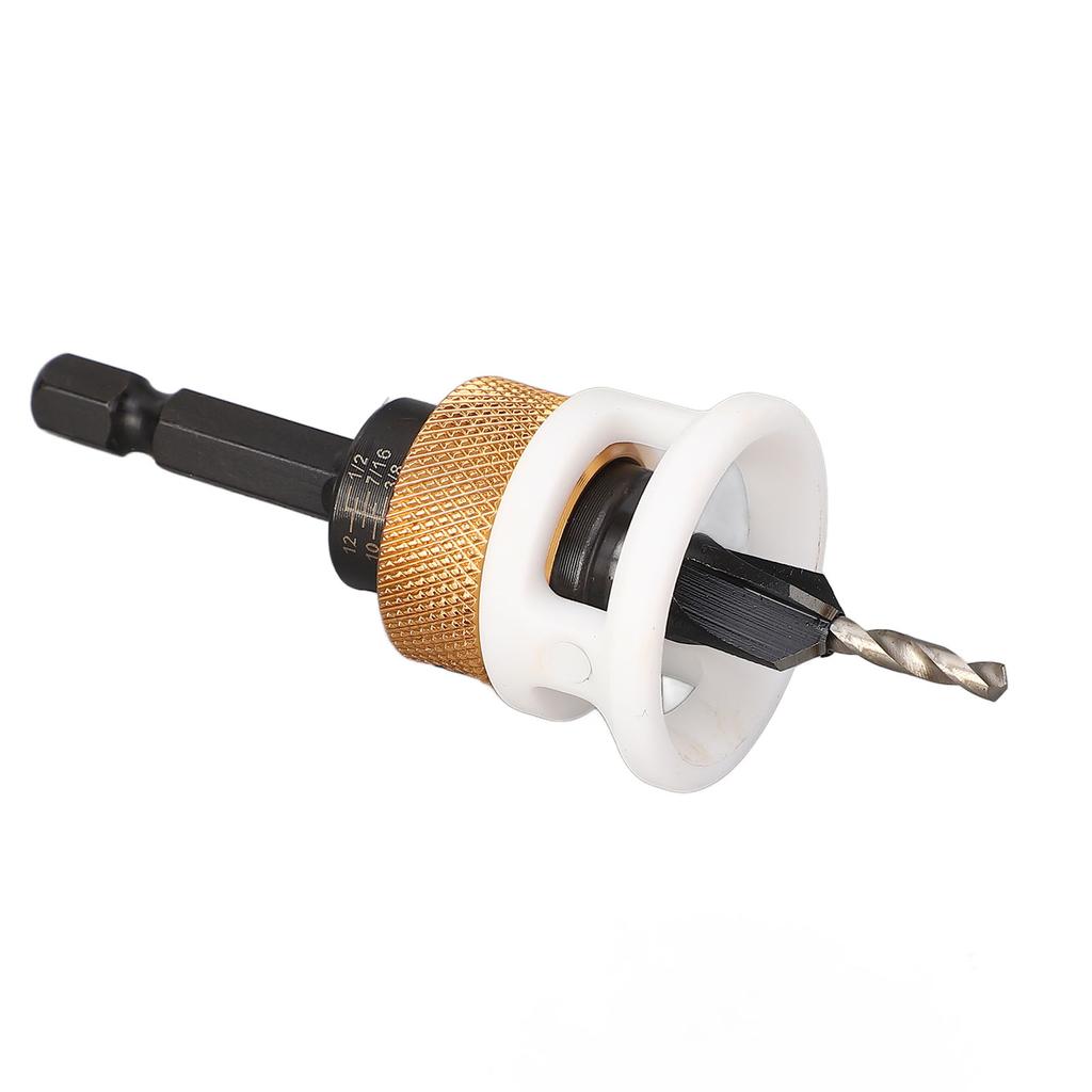 Countersink Drill 4 Flute 82 Degree Alloy Steel Adjustable Depth Tapered Bit Set for Woodworking