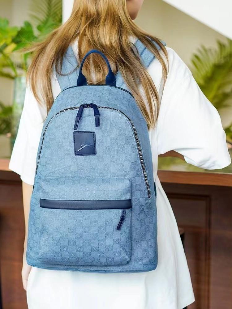 AJ Flying Man 23 Checkerboard Large Capacity Backpack for Travel & Students