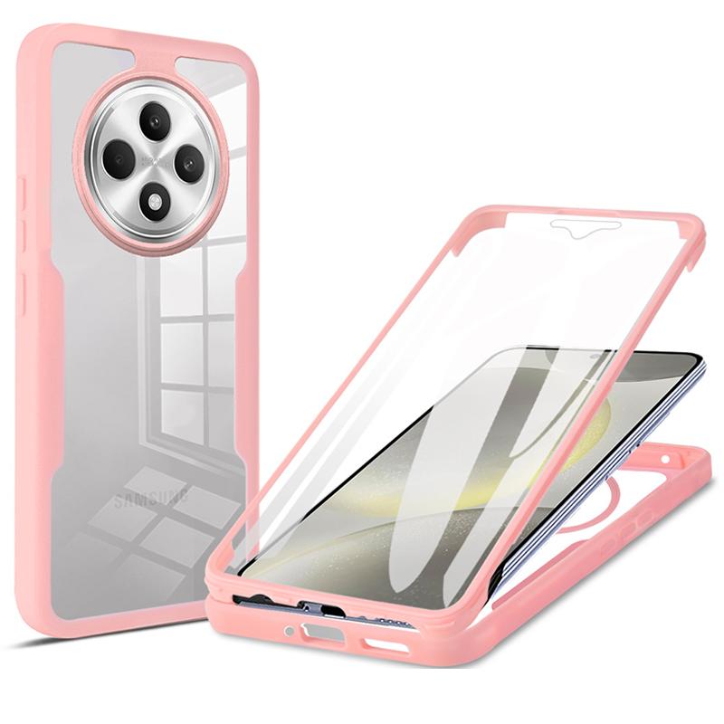 

Чехол для телефона OPPO Reno 12F / Reno12 F 360 Полная защита Ударопрочный Противоударный бампер Чехол OPPO Reno 12F / Reno12 F розовый